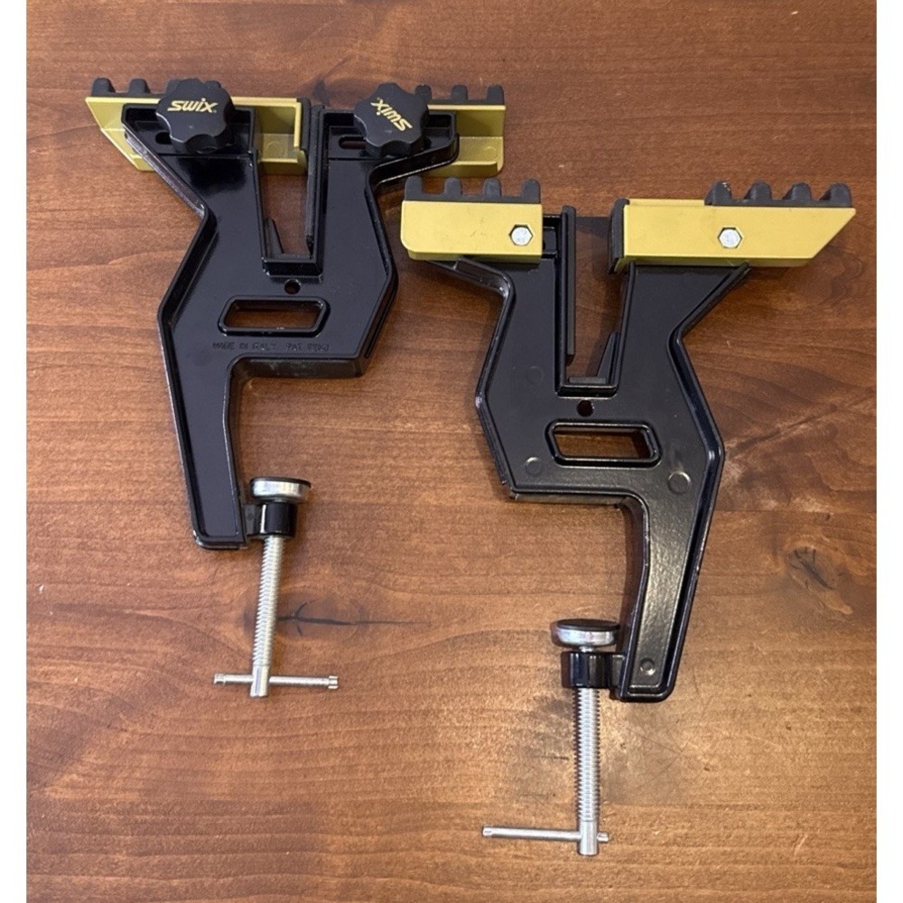 Swix Pro Snowboard Vise Adjustable Clamp Set Black Metal Waxing  Tuning Italy